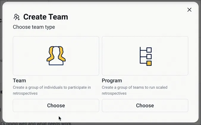 Creating a new Team*