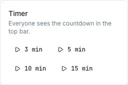 Timer presets in the facilitator dock