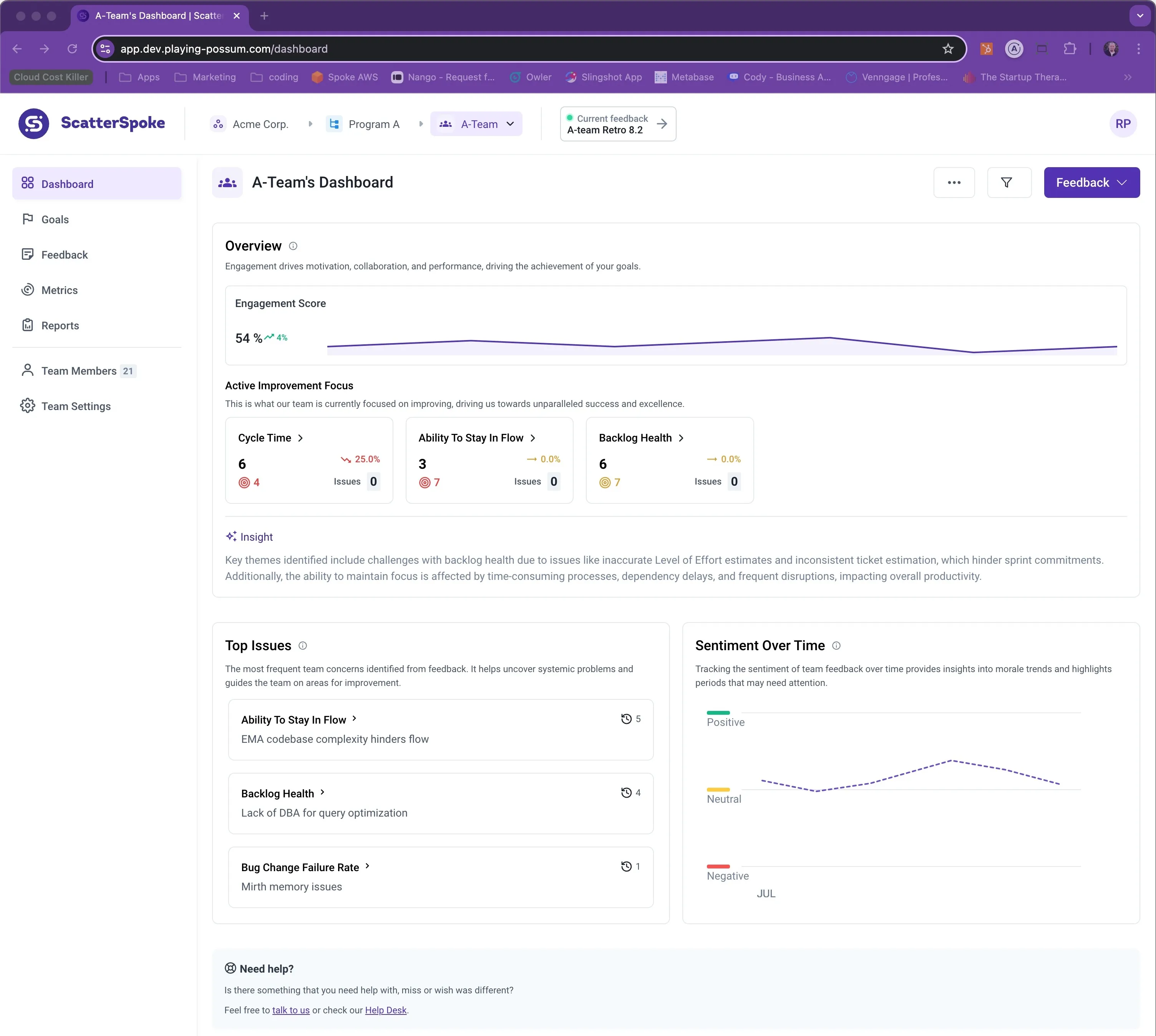 ScatterSpoke Team Dashboard